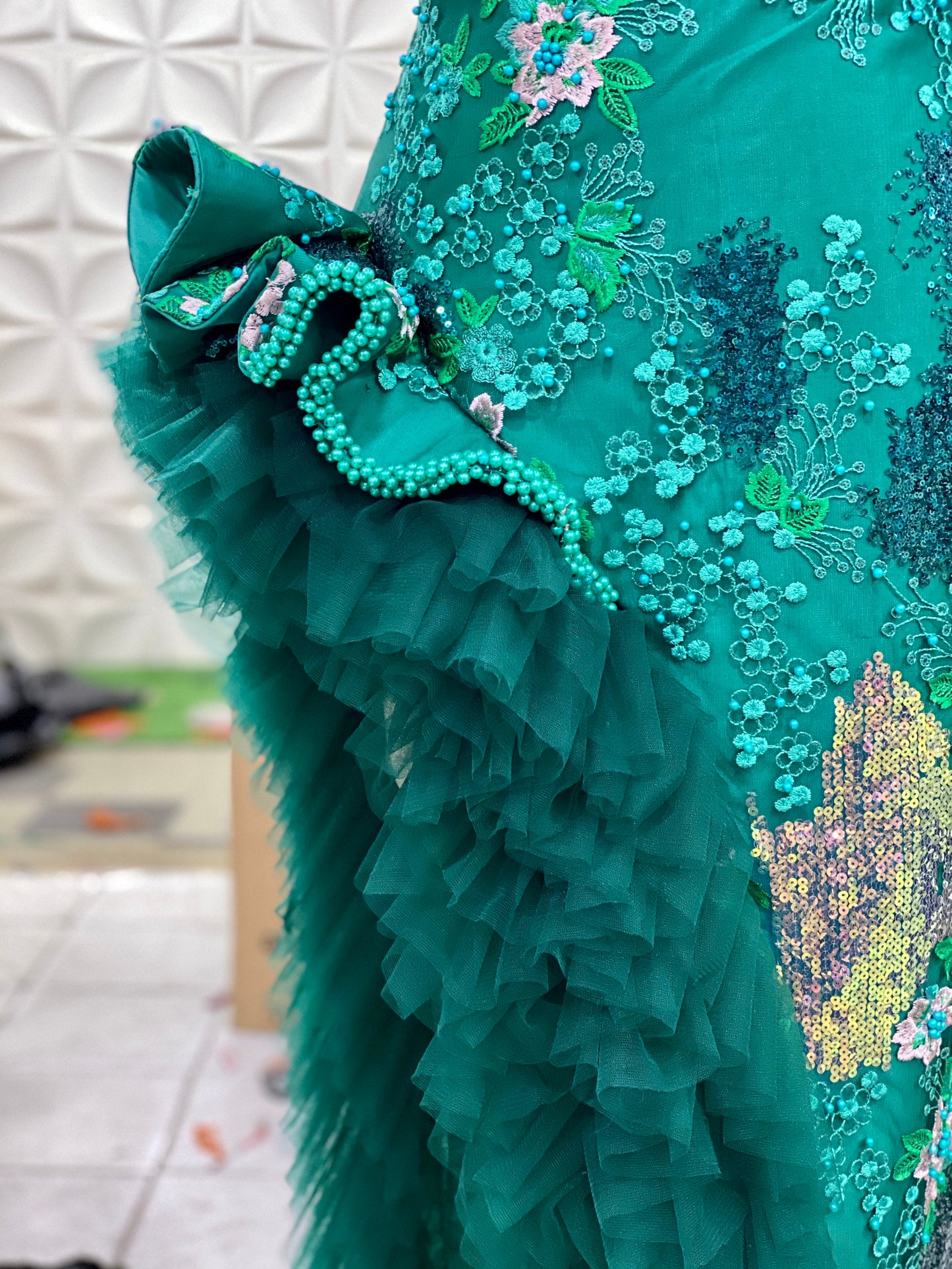Emerald Bloom Bespoke Gown