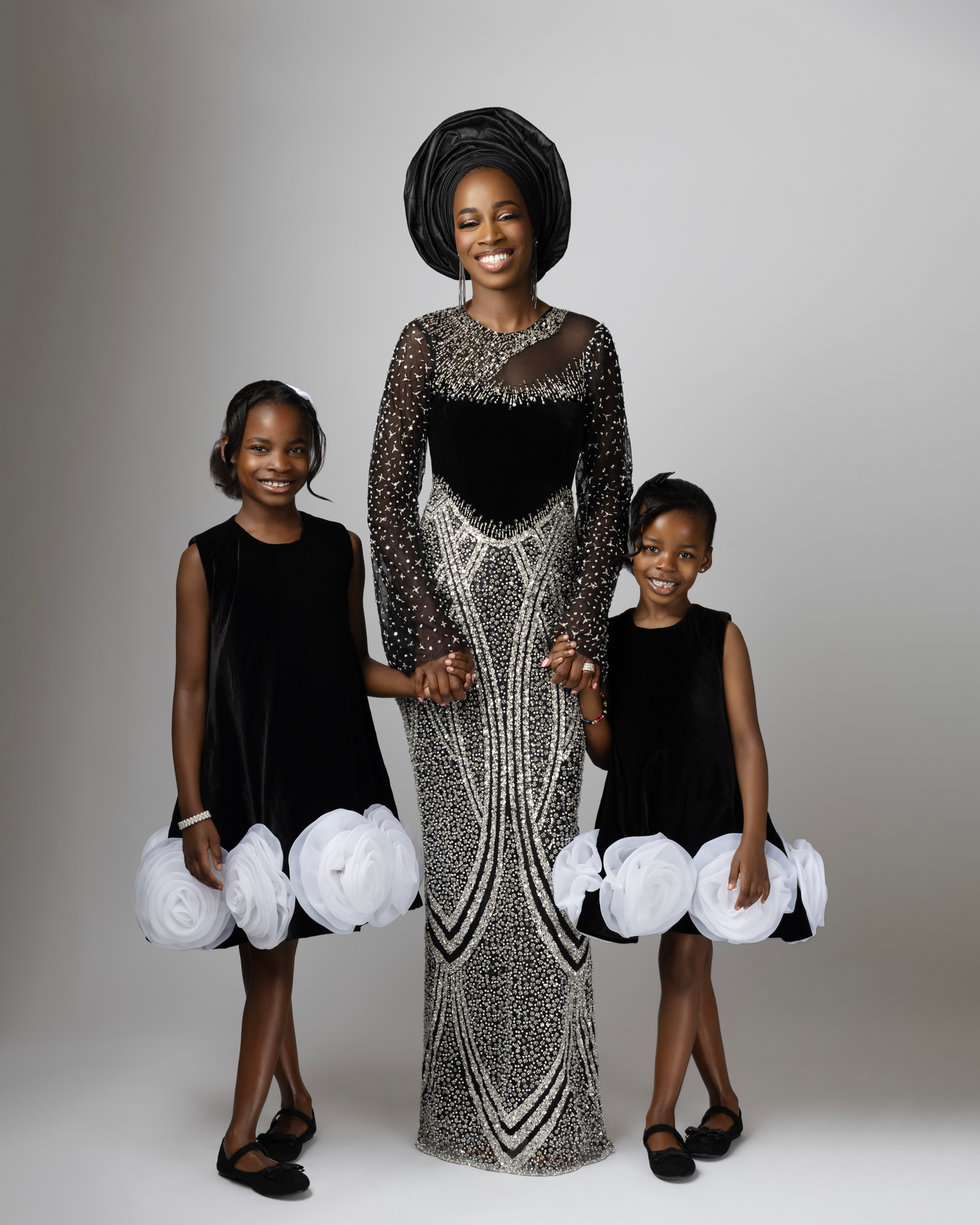Black Embellished Evening Ensemble