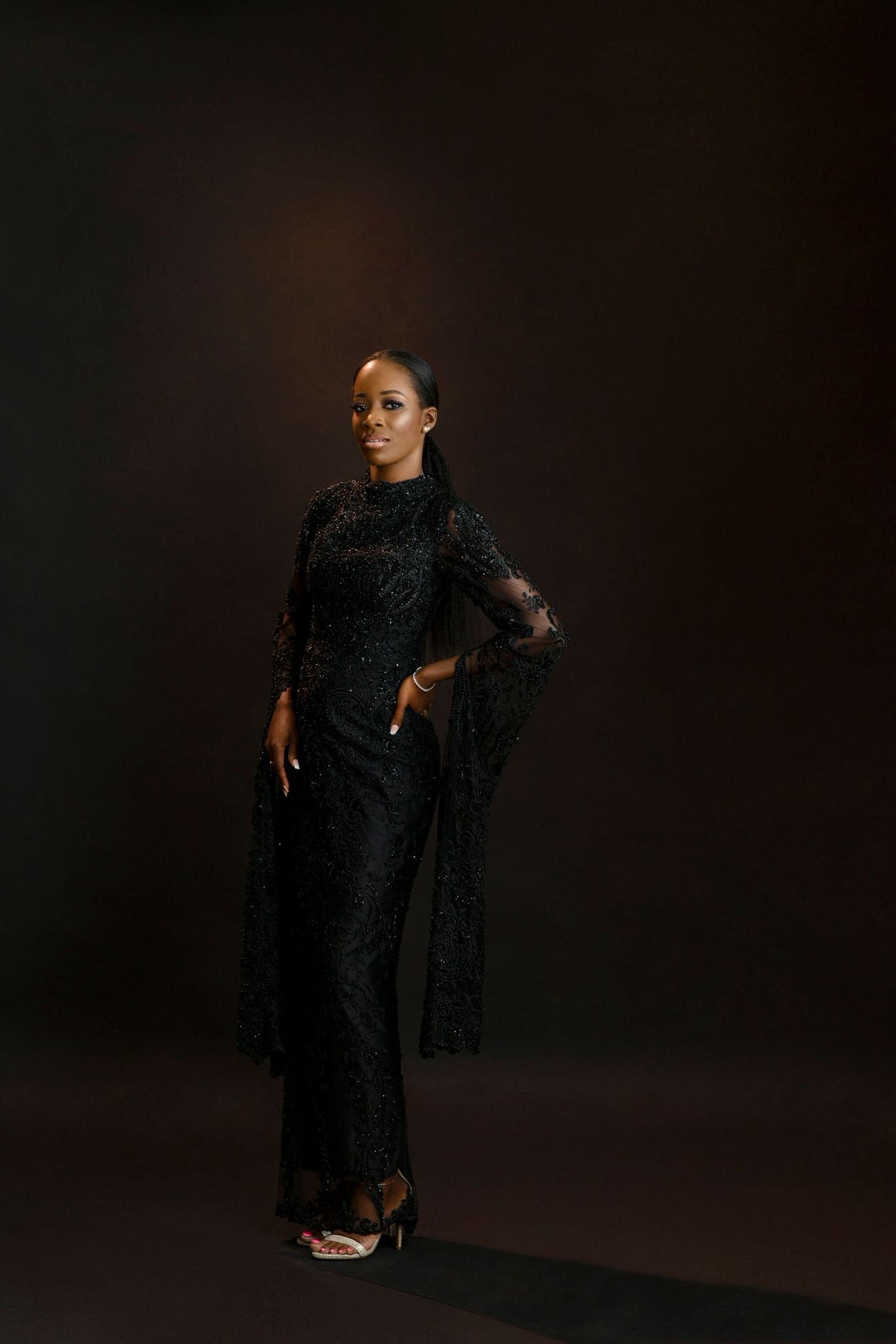 Black Sequin Maxi Dress